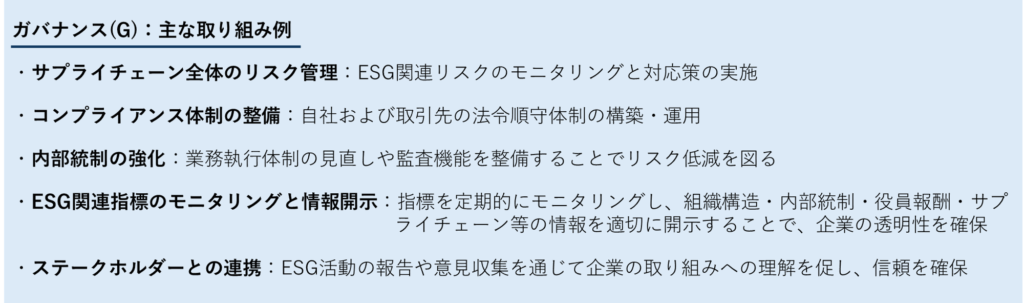 ガバナンス(G):リスク管理の強化と透明性の確保